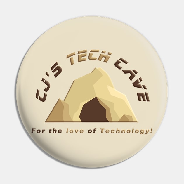 CJ's Tech Cave - Beige Pin by chjohans