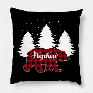 Buffalo Red Plaid Nephew Bear Matching Family Christmas Pillow