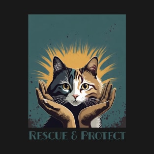 Rescue & Protect: The Ultimate Cat Lovers Graphic T-Shirt