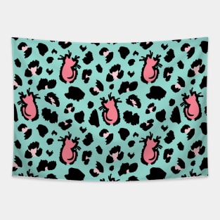 Exotic Leopard Print Bengal Cat - Pink Tapestry