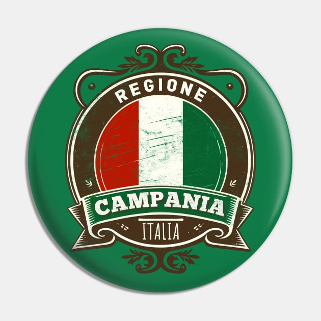 Region Campania Italia - Original Retro Design Pin by DankFutura