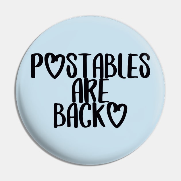 POstables are Back (Dark Font) Pin by Hallmarkies Podcast Store