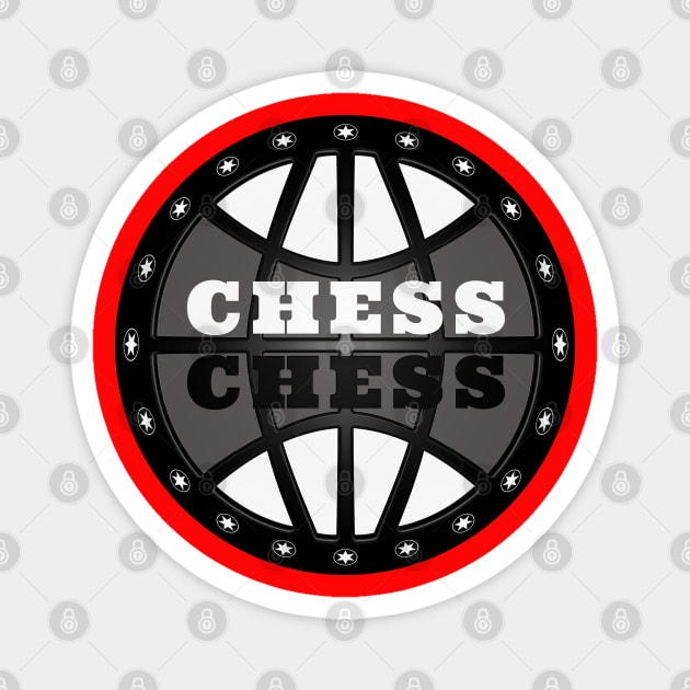 Chess Logo in Black and White Magnet by The Black Panther