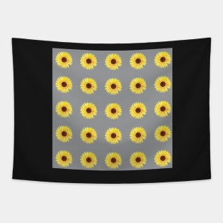 Sunflower Watercolor Pattern with an ultimate gray background Tapestry