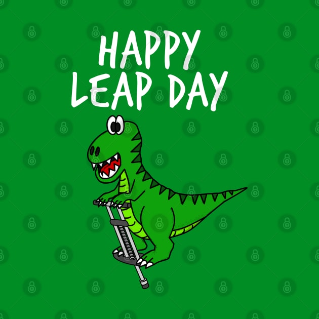 Happy Leap Day T-Rex Dinosaur 29 Feb 2024 by doodlerob