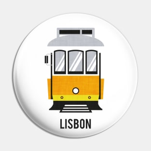 Lisbon tram // spot illustration // white background lemon lime and marigold transport Pin