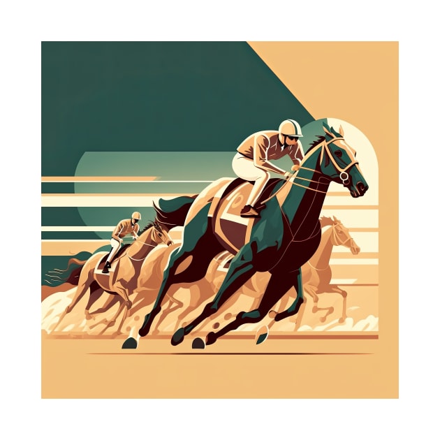 Art Deco Style Horse Racing by TheArtfulAI