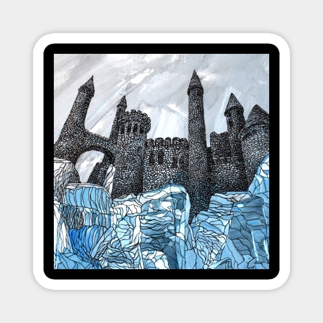 black ice ice castle Magnet by segismundoart