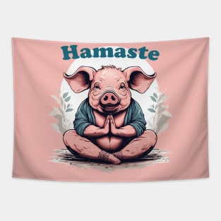 Pig Yoga. Namaste. Hamaste Tapestry