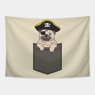 Pirate Pug Pocket Tapestry