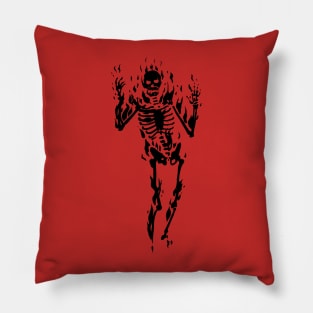 The Flaming Skeleton (black) Pillow