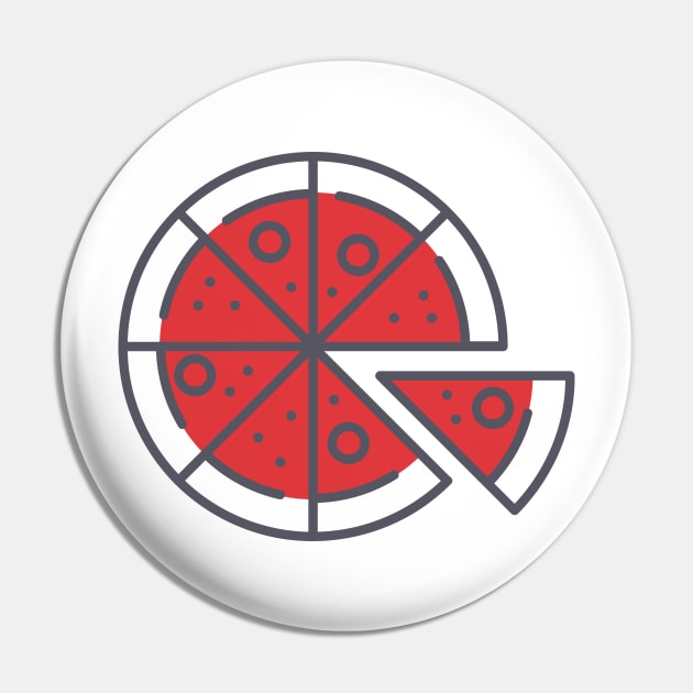 Red Sauce Tomato Pizza Pin by InkyArt