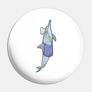 Dolphin as Cook with Chef hat Pin