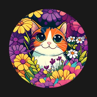 Fancy And Fine Flowered Cat Garden Design - Love Cats T-Shirt