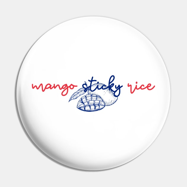 mango sticky rice - Thai red and blue - Flag color - with sketch Pin by habibitravels