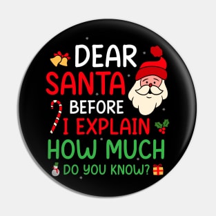 Dear Santa I Can Explain Funny Christmas Pajama Adults Kids Pin