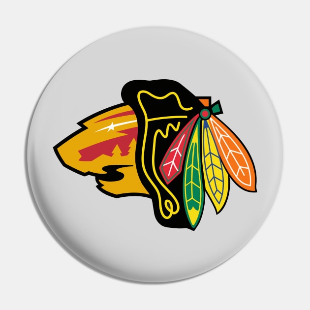 Chicago Wild - Minnesota Blackhawks logo mashup Pin by phneep