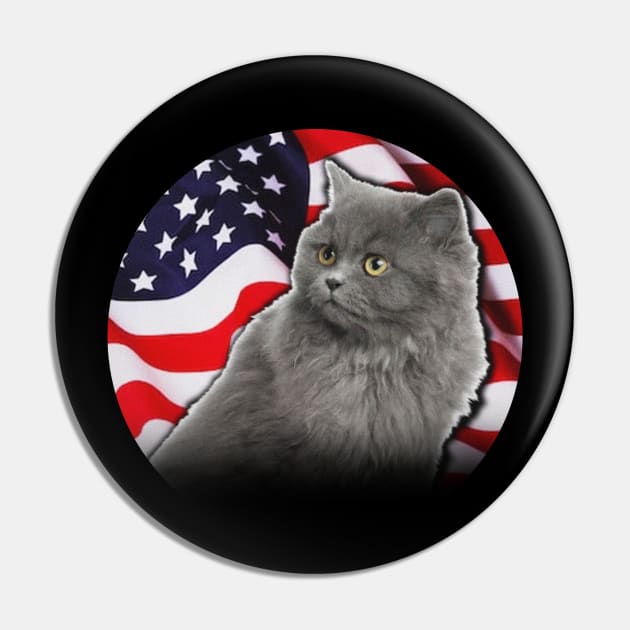 American Birman Cat USA Flag Funny Gift Shirt 4th of July Pin by Kaileymahoney