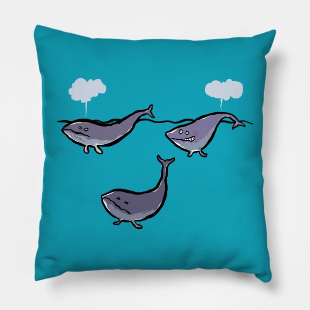 smelly whale Pillow by greendeer