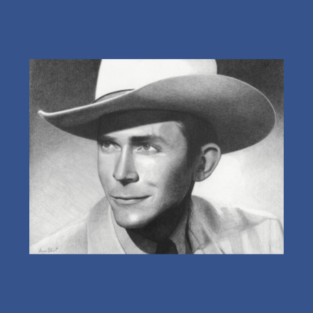 Hank Williams drawing by Iain Stone - Hank - T-Shirt