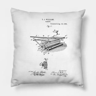 Harrow Vintage Retro Patent Hand Drawing Funny Novelty Gift Pillow