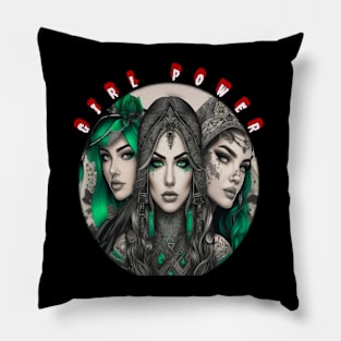 Girl power body art graduates Pillow