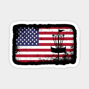 Disc Golf - Usa Flag Disc Golf Magnet