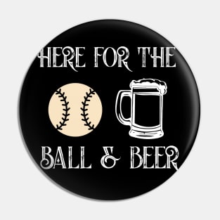Balls & beer funny baseball alley sport drinking Pin