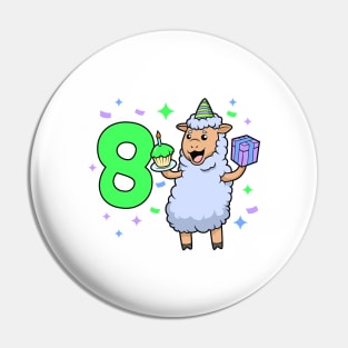 I am 8 with sheep - girl birthday 8 years old Pin