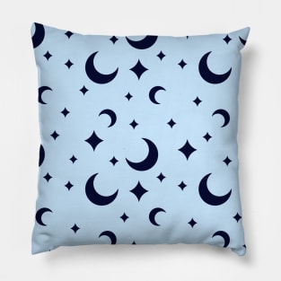 Cute Blue Moon Pattern Pillow