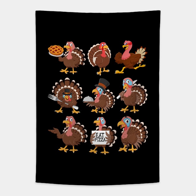 Happy Turkey Day Thanksgiving Kids Boys Girls Toddler Turkey Gift Turkey Day For Kids Women Men, Funny Thanksgiving Tapestry by dianoo