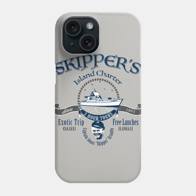 Skipper's Island Charter 3 Hour Tour Lts Phone Case by Alema Art