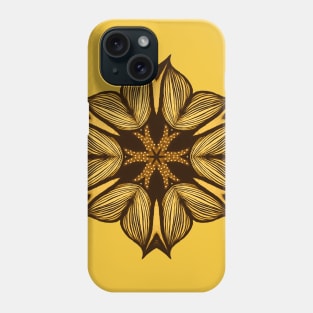 Yellow Flower Abstract Art In Ink Phone Case