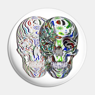 Abstract flower Skull (art2) Pin