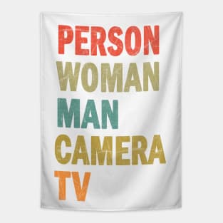 Person Woman Man Camera TV Tapestry