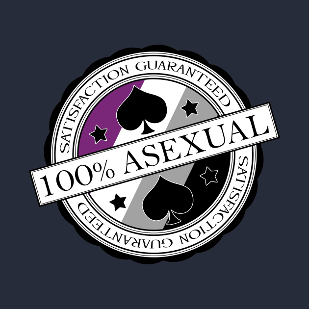 100% Satisfaction Guaranteed Asexual Pride Flag Colored Stamp of Approval by LiveLoudGraphics