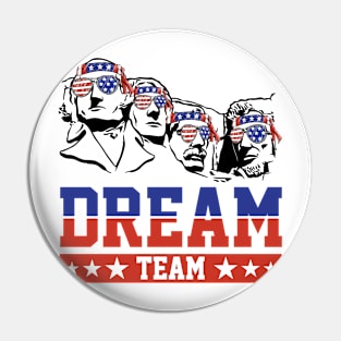 Mount Rushmore 4th Of July Funny Patriotic Presidents Team Pin