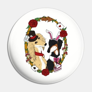 Salukis in Wonderland Pin