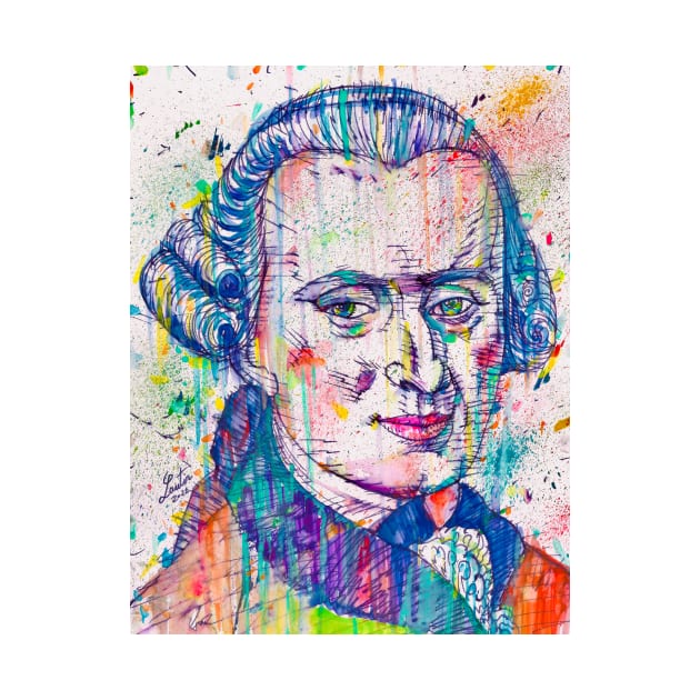 IMMANUEL KANT watercolor and ink portrait by lautir