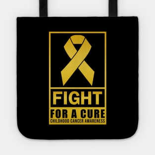 CHILDHOOD CANCER AWARENESS FIGHT FOR A CURE GOLD RIBBON Tote