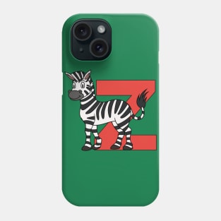 Letter Z with Zebra Phone Case