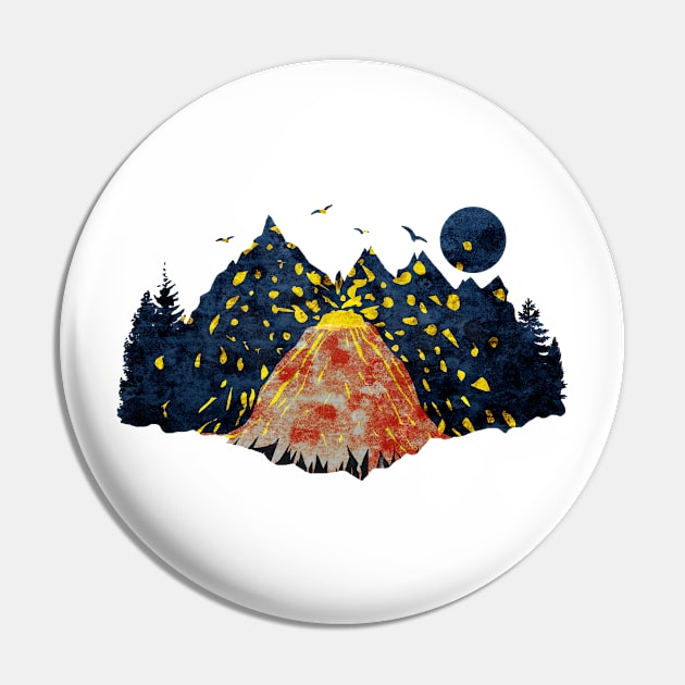 Volcano Eruption Pin by cesartorresart