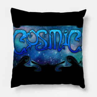 Cosmic Art Nouveau Retro Psychedelic Emblem Pillow