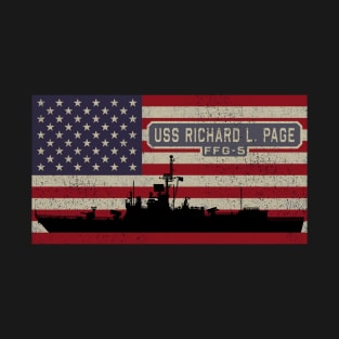 Richard L. Page FFG-5 Frigate Ship USA American Flag Gift T-Shirt