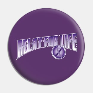 Purple Relay for Life with Ribbon - Flash Gordon Pin