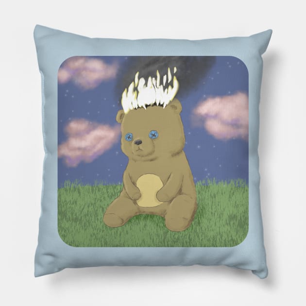 Teddy Bear Immolation Pillow by CastleofKittens