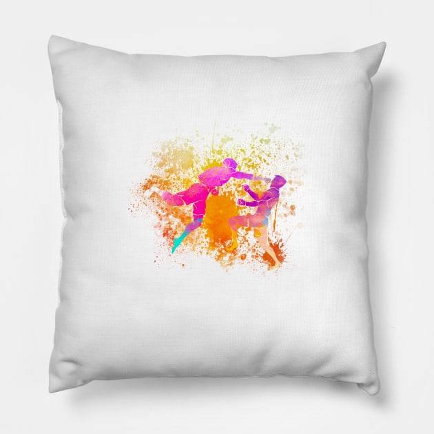 mma watercolor Pillow by BeDesignerWorld