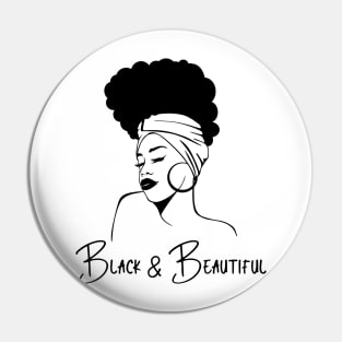Black and Beautiful, Black Woman Pin
