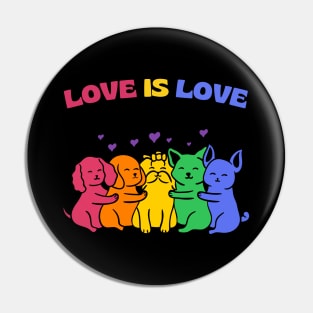 Love is Love Colorful Cats Dogs Pin