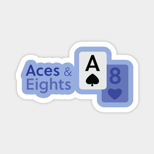 blue and white Aces and Eights Magnet by Aces & Eights 